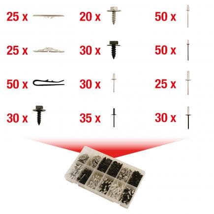 KS TOOLS 420.0915 - Jeu de clips de fixation - serrage rapide (400 pcs)