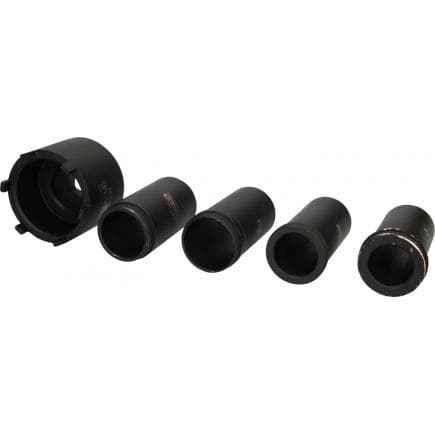KS TOOLS 460.5385 - Jeu de clés d'écrous à encoches avec 4 tubes de guidage pour Mercedes ø 75 mm (5 pcs)