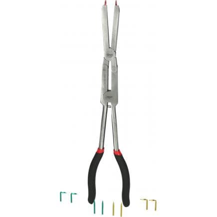 KS TOOLS 500.7015 - Pince à double articulation pour circlips extérieurs avec embouts interchangeables