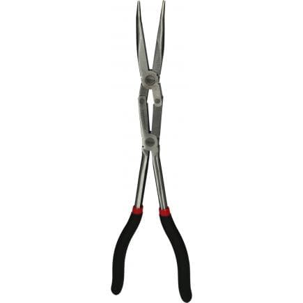 KS TOOLS 500.7163 - Pince extra-longue à bec coudée à 45° à double articulation