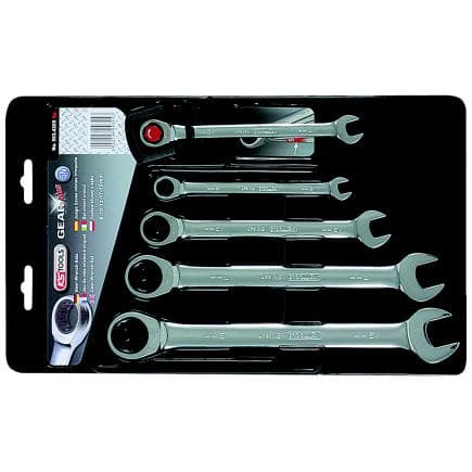 KS TOOLS 503.4202 - Jeu de clés mixtes à cliquet GEAR plus 5pcs 5/16"-3/4"