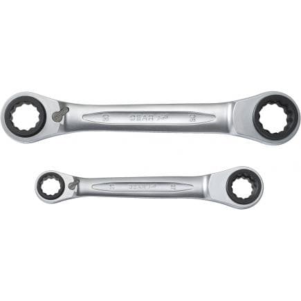KS TOOLS 503.4550 - 4 in 1 GEAR plus Jeu de clés polygonales à cliquet 21-34mm (2 pcs)