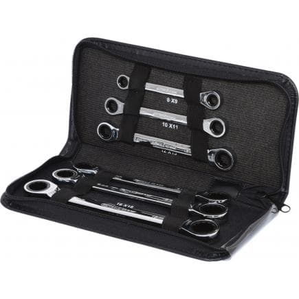KS TOOLS 503.4557 - Jeu de clés polygonales à cliquet GEAR plus (6 pcs) etui