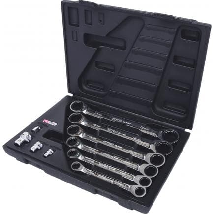 KS TOOLS 503.4560 - Jeu de clés polygonales à cliquet GEAR plus (10 pcs) 8-19mm