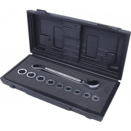 KS TOOLS 503.4645 - Jeu de clés polygonales à cliquet réversible GEAR plus 10 pcs