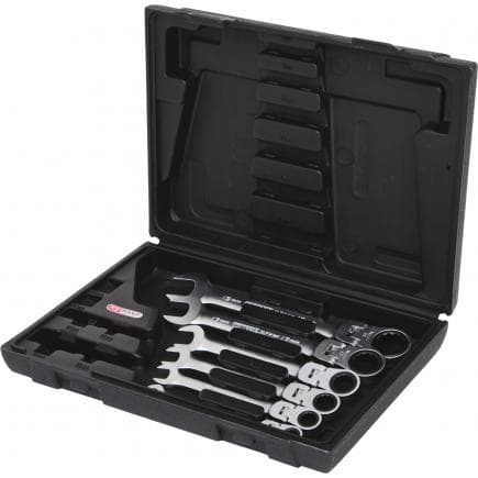 KS TOOLS 503.4859 - Jeu de clés mixtes à cliquet à tête inclinable à verrouillage GEAR plus (6 pcs)