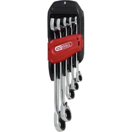 KS TOOLS 503.5905 - DUO GEAR plus Clés mixtes à cliquet avec système de cliquet dans la fourche réversible (5 pcs)