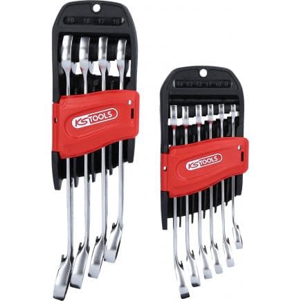 KS TOOLS 503.5950 - Clés mixtes à cliquet DUO GEAR plus® avec système de cliquet réversible dans la fourche (10 pcs)
