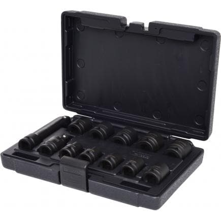 KS TOOLS 515.0112 - 1/2" Jeu de douilles à chocs 6 pans, courtes (12 pcs)