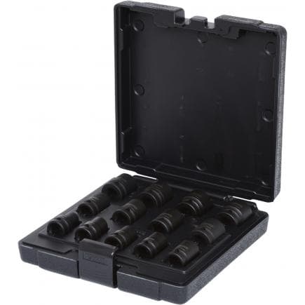 KS TOOLS 515.0900 - 1/2" Jeu de douilles à chocs 12 pans, courtes (13 pcs)