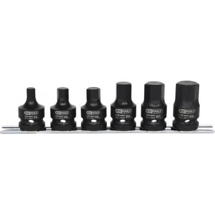 KS TOOLS 515.1102 - 1/2" Jeu de douilles à chocs 6 pans, courtes (6 pcs)