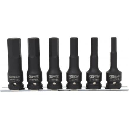 KS TOOLS 515.1104 - 1/2" Jeu de douilles à chocs 6 pans, longues (6 pcs)