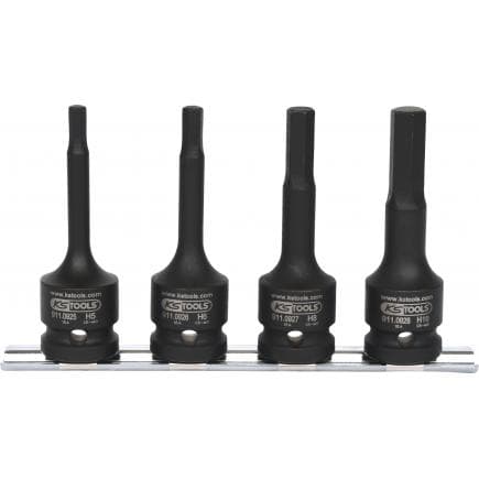 KS TOOLS 515.1105 - 1/2" Jeu de douilles à chocs 6 pans, longues (4 pcs)