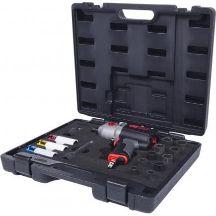 KS TOOLS 515.5150 - Jeu de boulonneuses à percussion pneumatique haute performance 1/2'' MONSTER, 1690 Nm (17 pcs)