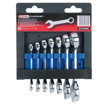 KS TOOLS 518.0040 - Jeu de clés mixtes courtes CHROME plus (7 pcs)