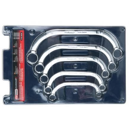 KS TOOLS 518.0850 - Jeu de clés polygonales demi-lune CHROME plus 10x12-19x22mm (5 pcs)