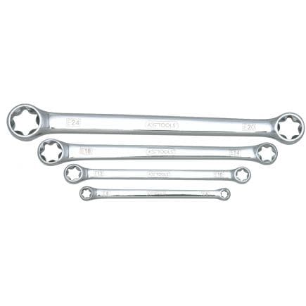 KS TOOLS 518.0860 - Jeu de clés polygonales Torx E CHROME plus E6xE8-E20xE24 (4 pcs)