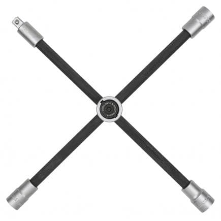 KS TOOLS 518.1154 - Clé en croix pour roue avec articulation glissante pour voitures, 1/2"x17x19x21 mm