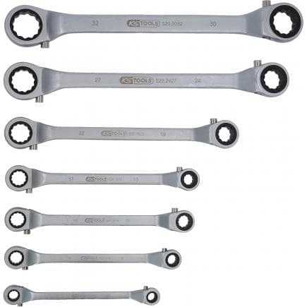 KS TOOLS 520.1100 - Jeu de clés polygonales à cliquet réversible 10x11-30x32mm (7 pcs)