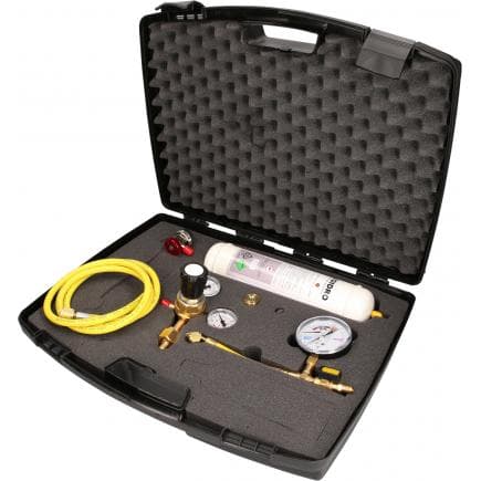 KS TOOLS 550.1410 - Kit de détection de fuites de climatisation à l’azote hydrogéné, 7 pièces