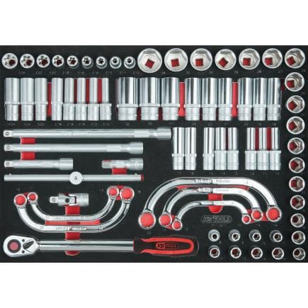 KS TOOLS 711.0071 - Jeu de douilles 1/2'', module 1/1 (71 pcs)