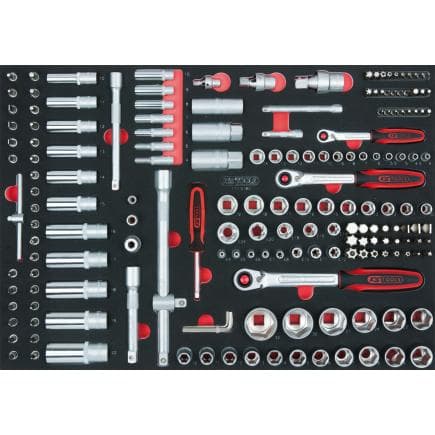 KS TOOLS 711.0180 - SCS Module de douilles, 1/4"+3/8"+1/2", modules système 1/1 (180 pcs)