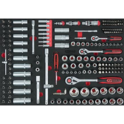 KS TOOLS 711.0195 - 1/4"+3/8"+1/2" Module de douilles, modules système 1/1 (195 pcs)