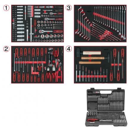 KS TOOLS 713.0515 - Composition de 515 outils de qualité pour 4 tiroirs de servante