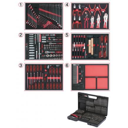 KS TOOLS 713.0598 - Composition de 598 outils de qualité pour 6 tiroirs de servante
