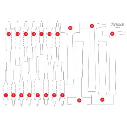 KS TOOLS 811.0020-97 - Insert en mousse vide pour 811.0020