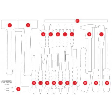 KS TOOLS 811.0021-97 - Insert en mousse vide pour 811.0021