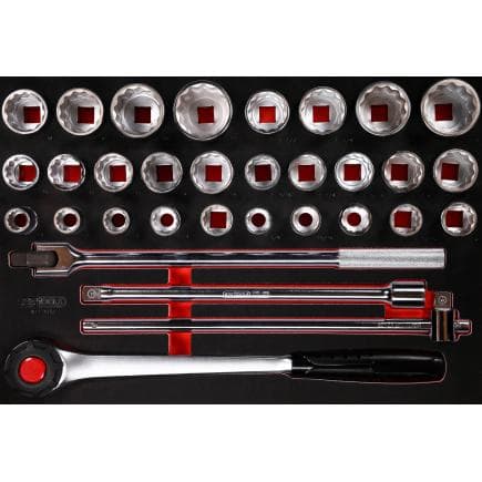 KS TOOLS 811.0032 - Jeu de clés à douille 3/4" dans insert en mousse (32 pcs)