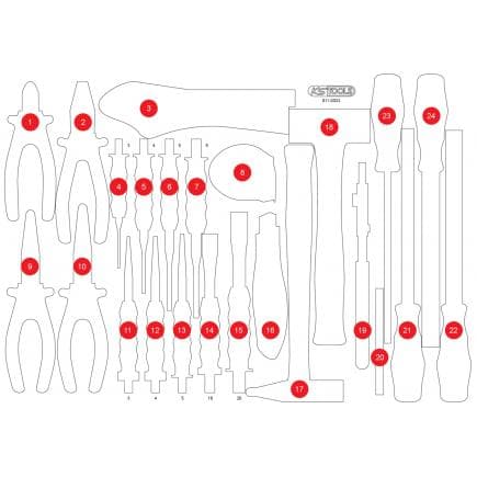 KS TOOLS 811.0033-97 - Insert en mousse vide pour 811.0033