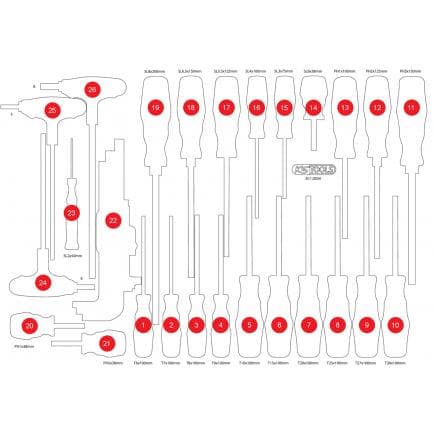KS TOOLS 811.0034-97 - Insert en mousse vide pour 811.0034