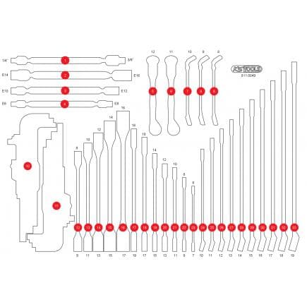 KS TOOLS 811.0049-97 - Insert en mousse vide pour 811.0049