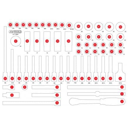 KS TOOLS 811.0064-97 - Insert en mousse vide pour 811.0064
