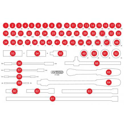 KS TOOLS 811.0066-97 - Insert en mousse vide pour 811.0066