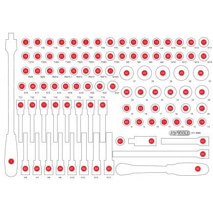 KS TOOLS 811.0095-97 - Insert en mousse vide pour 811.0095