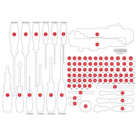 KS TOOLS 811.0105-97 - Insert en mousse vide pour 811.0105