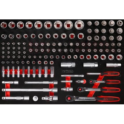 KS TOOLS 811.0139 - Jeu de clés à douille 1/4'' + 3/8'' + 1/2'' dans insert en mousse (139 pcs)
