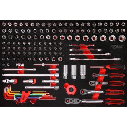 KS TOOLS 811.0140 - Jeu de clés à douille 1/4''+ 3/8" dans insert en mousse (140 pcs)