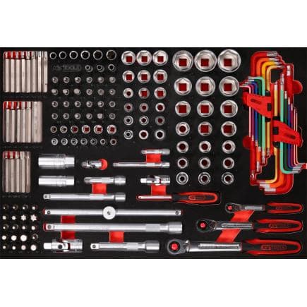 KS TOOLS 811.0159 - Jeu de clés à douille 1/4'' + 3/8'' + 1/2'' dans insert en mousse (159 pcs)