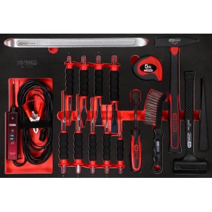 KS TOOLS 811.1017 - Jeu de marteaux et burins dans insert en mousse (17 pcs)