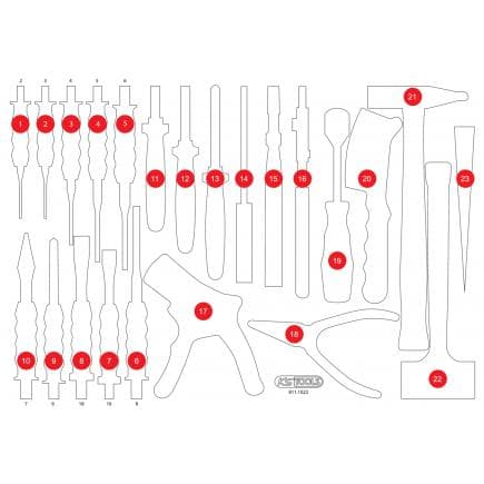 KS TOOLS 811.1023-97 - Insert en mousse vide pour 811.1023