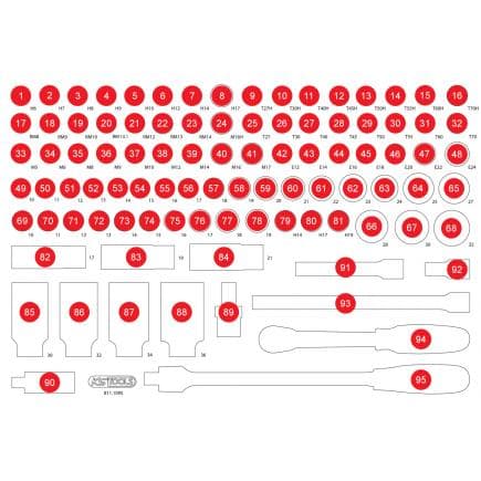 KS TOOLS 811.1095-97 - Insert en mousse vide pour 811.1095