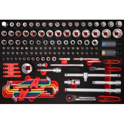 KS TOOLS 811.1137 - Jeu de clés à douille 1/4''+ 1/2" dans insert en mousse (137 pcs)