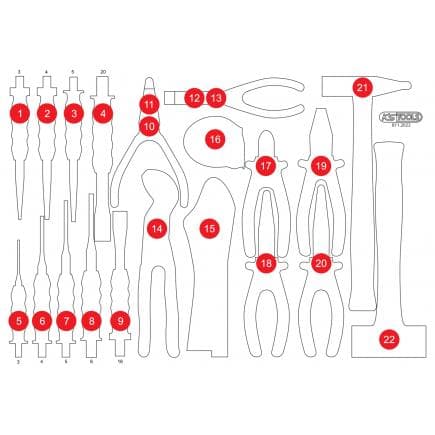 KS TOOLS 811.2022-97 - Insert en mousse vide pour 811.2022