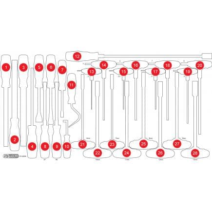 KS TOOLS 813.0028-97 - Insert en mousse vide pour 813.0028