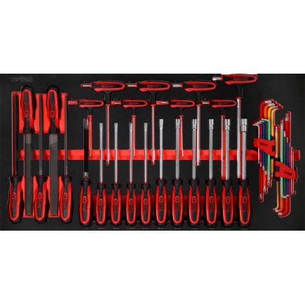 KS TOOLS 813.0042 - Jeu de clés mâles coudées et de limes SCS module 1.1/3 (42 pcs)