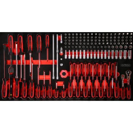 KS TOOLS 813.0146 - Jeu de clés à douille et de tournevis 1/4" dans insert en mousse (146 pcs)